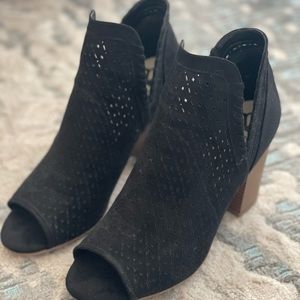 Fergalicious Open Toe Black Booties